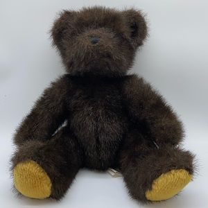 Vintage Chrisha Playful Plush Dark Brown Teddy Bear 1988